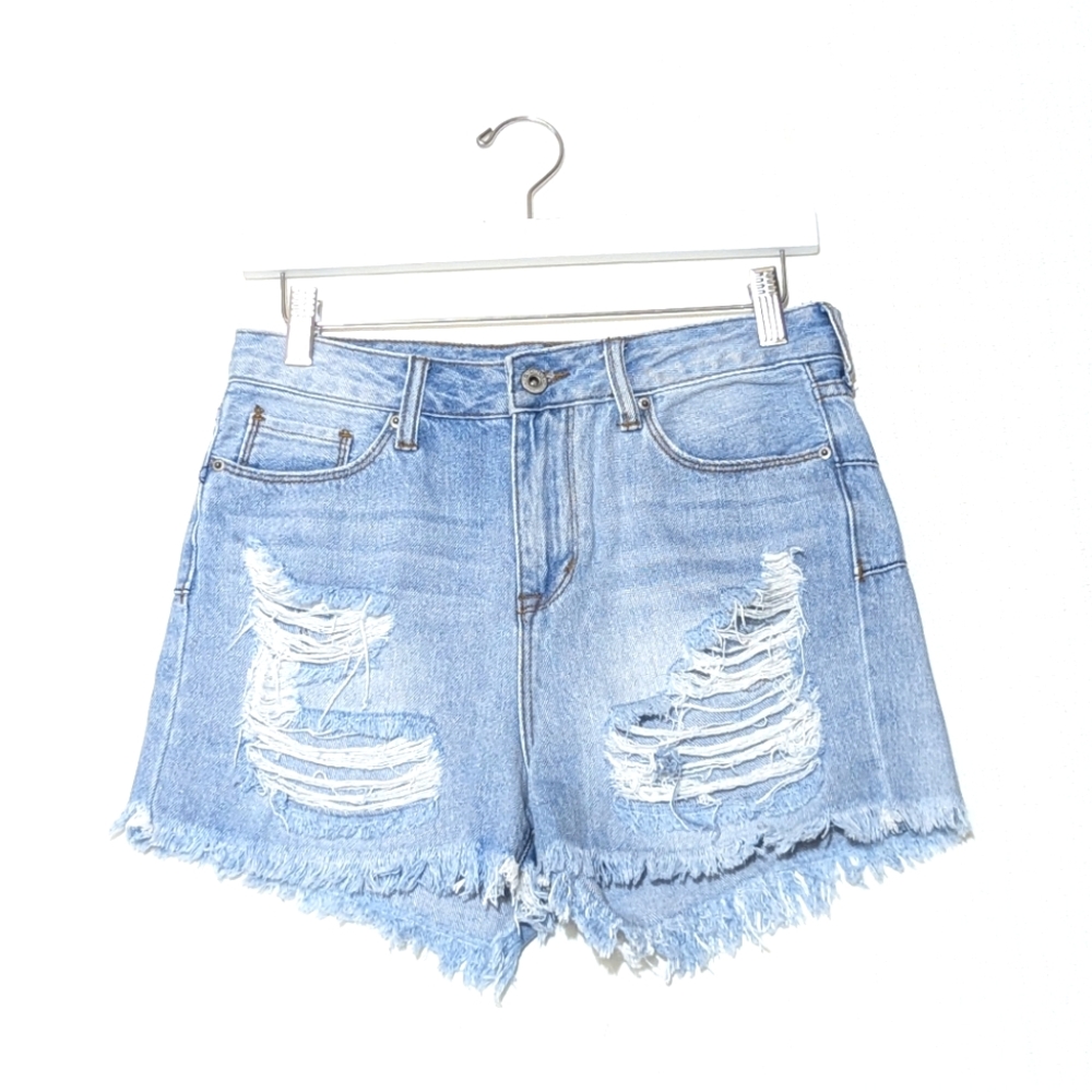 S.O.N.G | Denim | High Rise | Shorts | Distressed | Light Wash | Summer | Casual